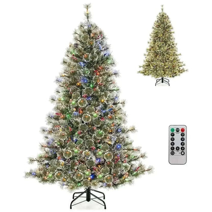 6/7.5/9 FT Artificial Christmas Tree Pre-Lit Hinged Holiday Tree with 360° Quick Power Connector Cartsfy Inc.