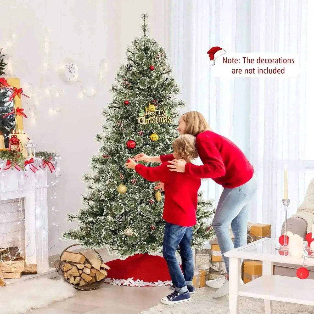 6/7.5/9 FT Artificial Christmas Tree Pre-Lit Hinged Holiday Tree with 360° Quick Power Connector Cartsfy Inc.