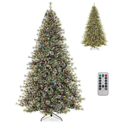 6/7.5/9 FT Artificial Christmas Tree Pre-Lit Hinged Holiday Tree with 360° Quick Power Connector Cartsfy Inc.
