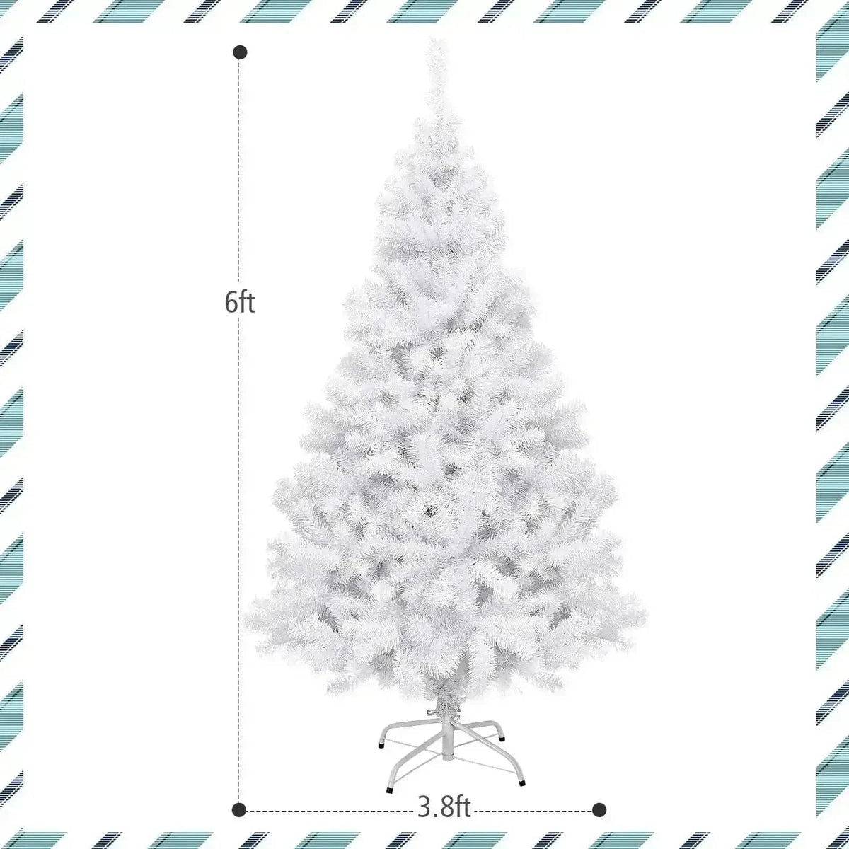 6' / 7.5' / 9' Hinged Artificial Christmas Tree with Metal Stand Cartsfy Inc.