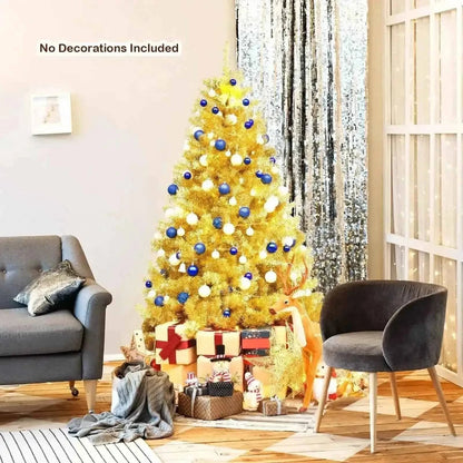 6 ft Artificial Tinsel Christmas Tree with Hinged Branches