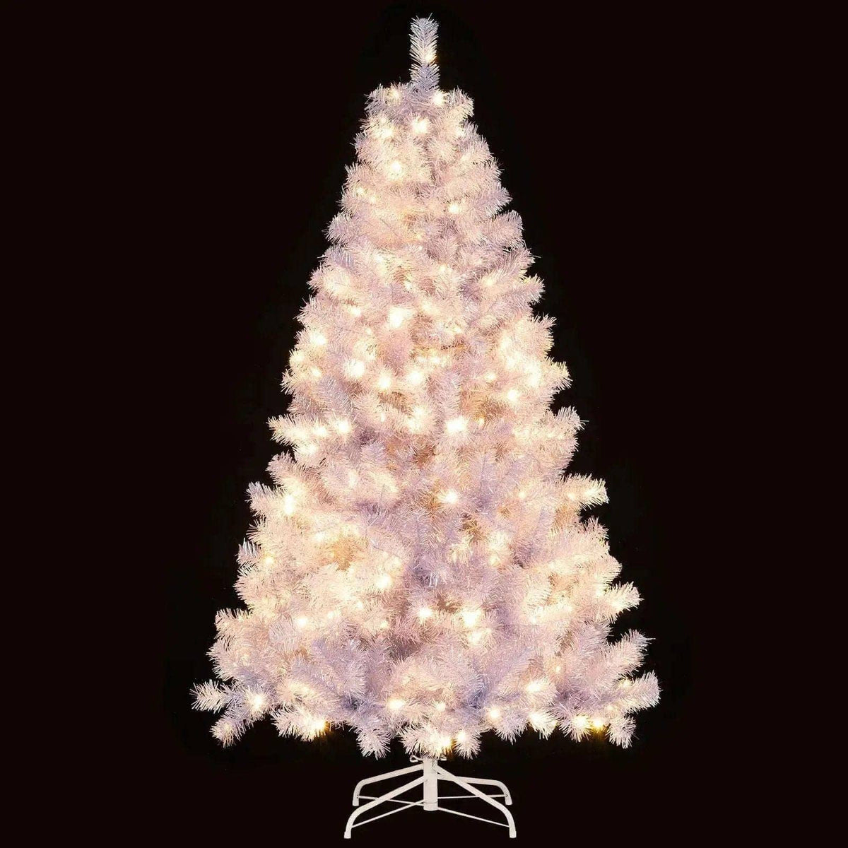 6/7.5 FT Pre-Lit Tinsel Christmas Tree Artificial Xmas Tree Cartsfy Inc.