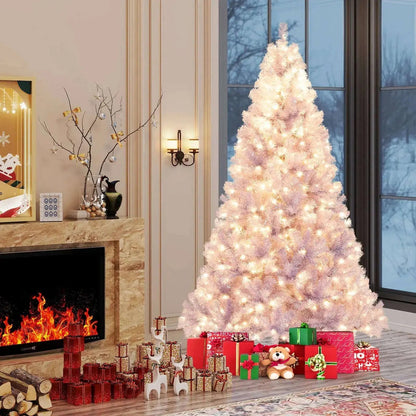 6/7.5 FT Pre-Lit Tinsel Christmas Tree Artificial Xmas Tree Cartsfy Inc.