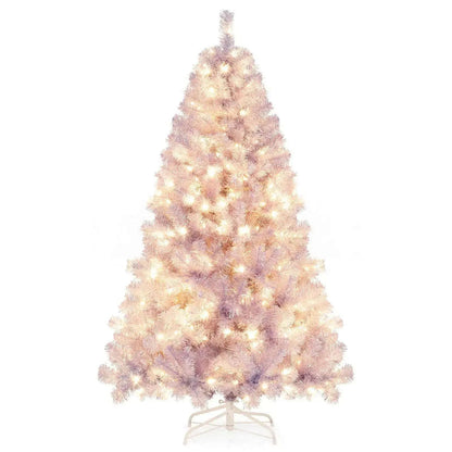 6/7.5 FT Pre-Lit Tinsel Christmas Tree Artificial Xmas Tree Cartsfy Inc.