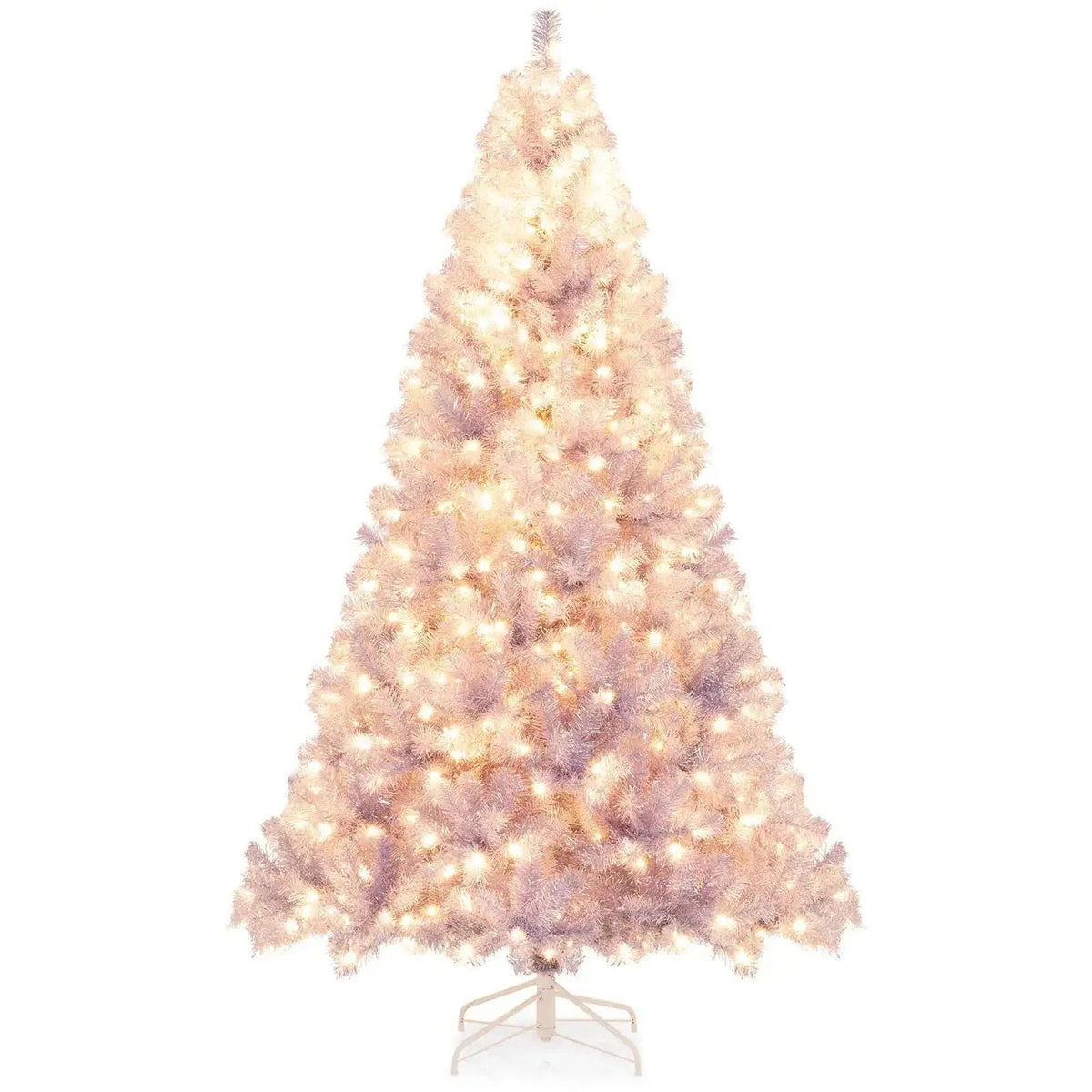 6/7.5 FT Pre-Lit Tinsel Christmas Tree Artificial Xmas Tree Cartsfy Inc.