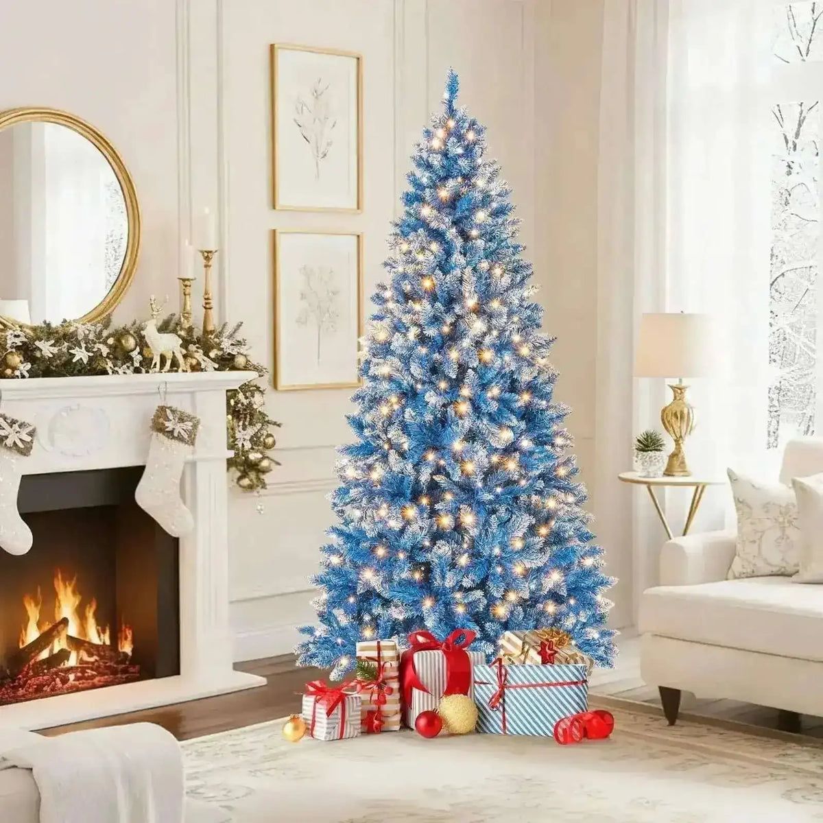 6/7/8/9 FT Artificial Christmas Tree with 767 Snowy Branch Tips Cartsfy Inc.