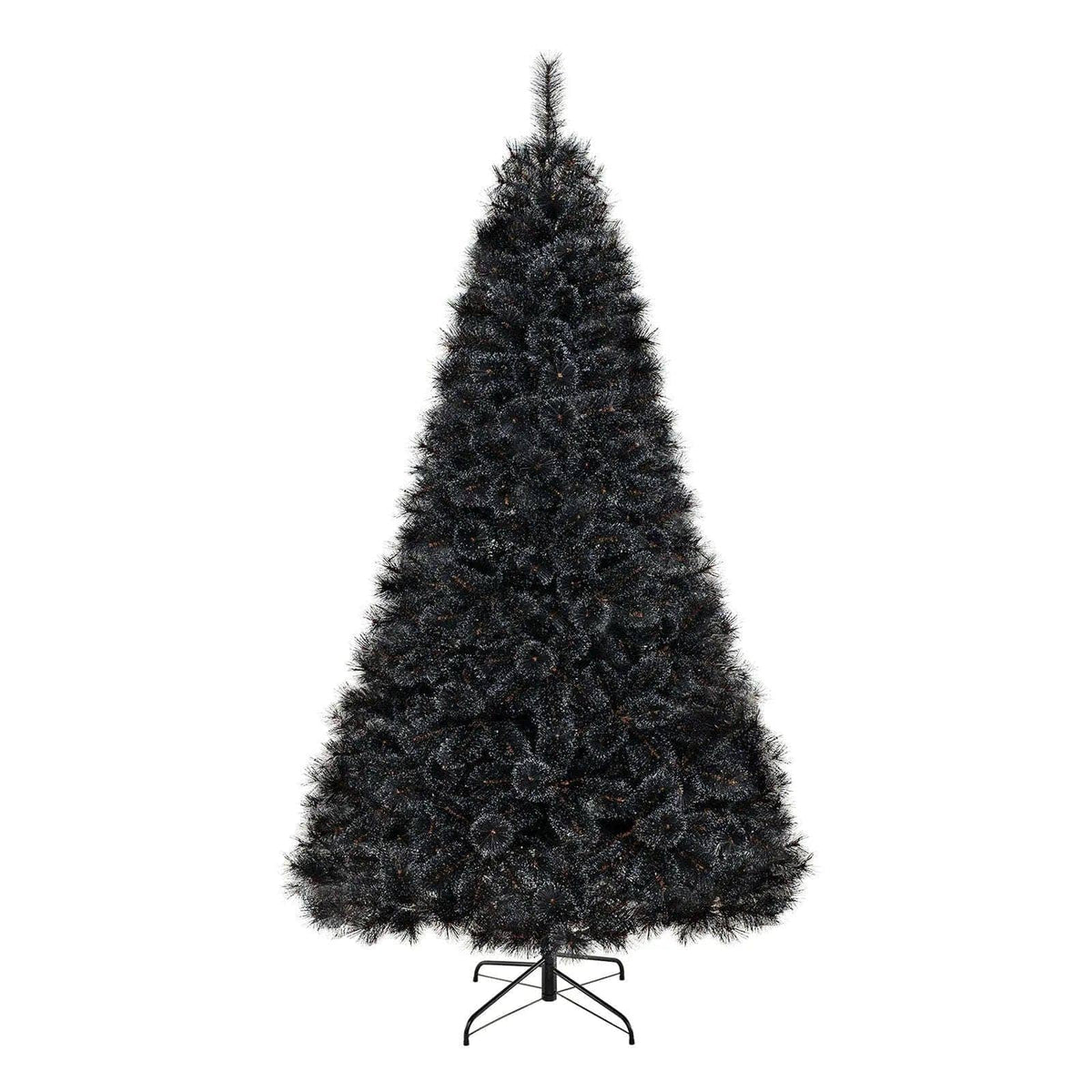 6/7/8 Feet Black Artificial Halloween Christmas Tree with PVC Branch Tips and 210/320/450 Cool White LED Lights DirectDeals M S L M-S-L-