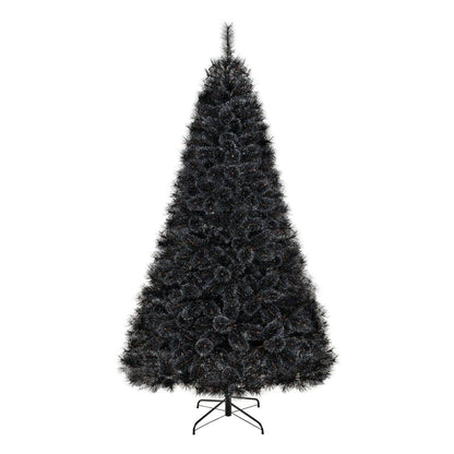 6/7/8 Feet Black Artificial Halloween Christmas Tree with PVC Branch Tips and 210/320/450 Cool White LED Lights DirectDeals M S L M-S-L-