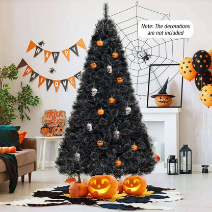 Black Artificial Halloween Christmas Tree with LED Lights