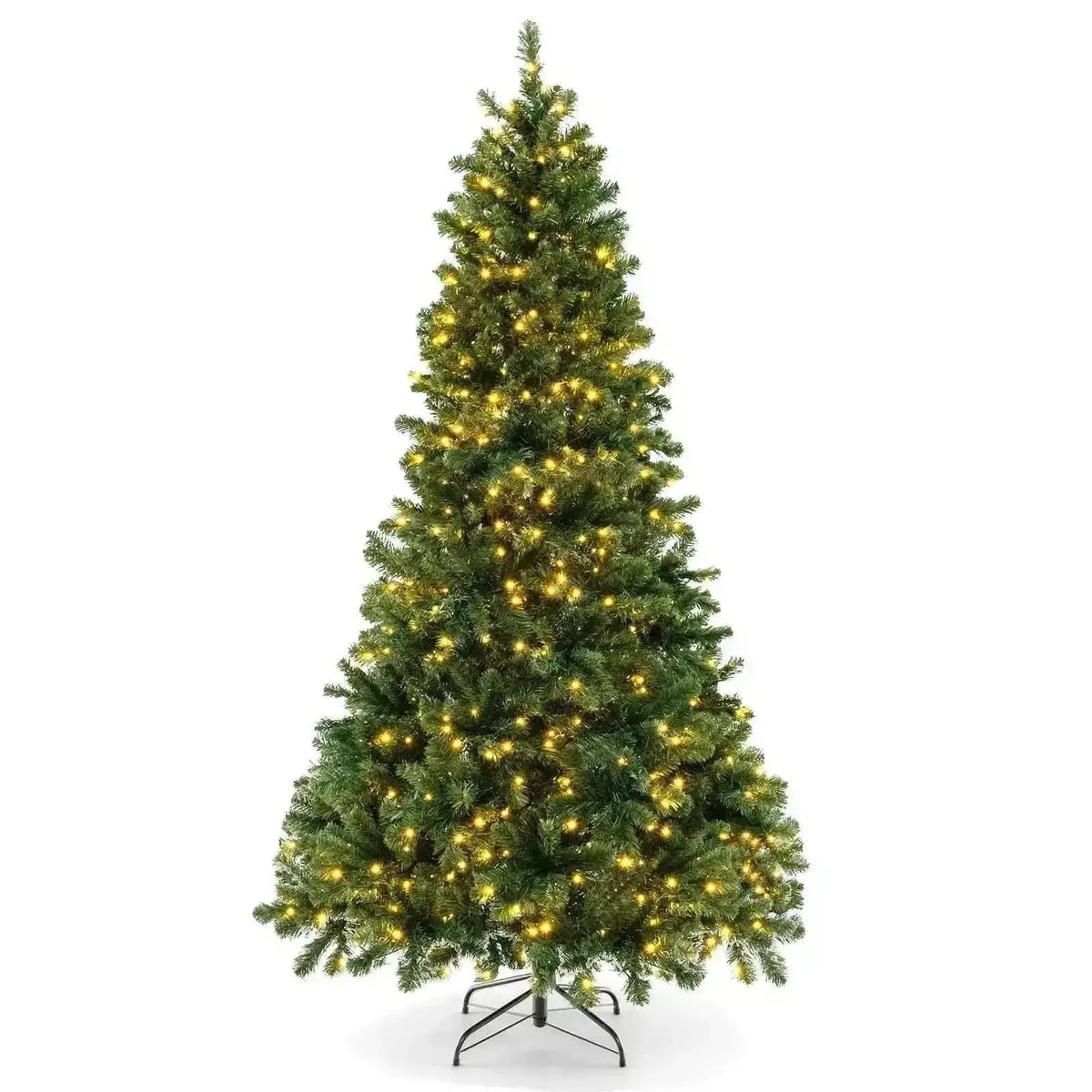 6/7/8 Feet Hinged Christmas Tree with PVC Branch Tips Warm White LED Lights Cartsfy Inc.