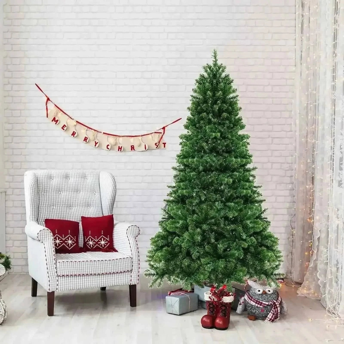 Hinged Christmas Tree with PVC Tips and Warm LED Lights