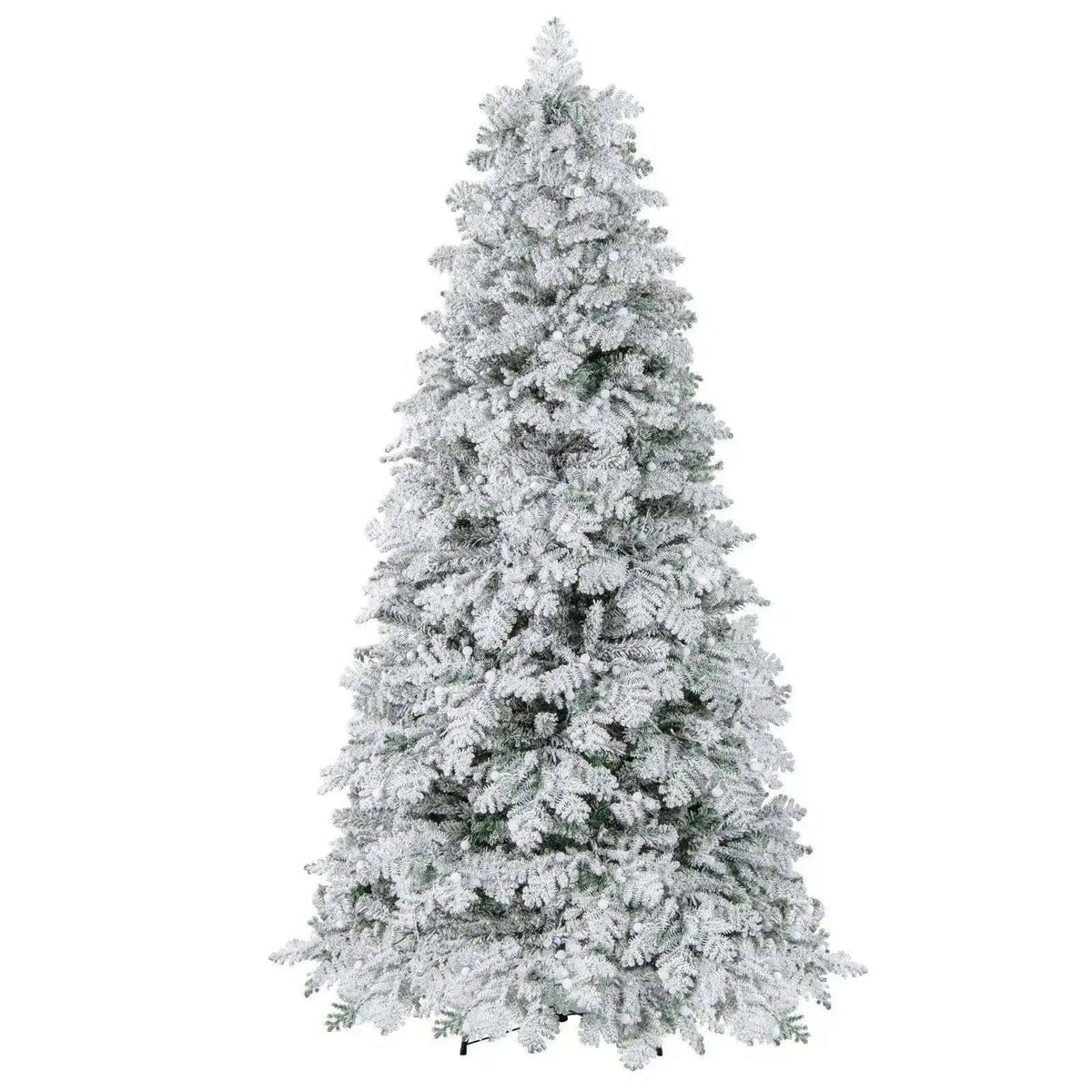 6/7 Feet Artificial Snow-flocked Christmas Tree Pre-lit Hinged Xmas Tree with 130 Twinkle Balls Cartsfy Inc.
