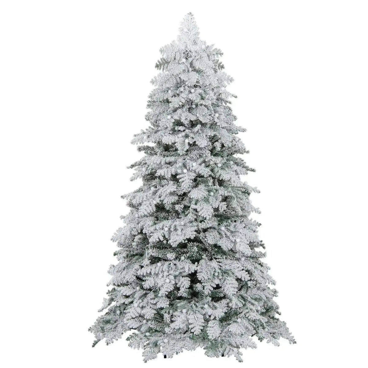 6/7 Feet Artificial Snow-flocked Christmas Tree Pre-lit Hinged Xmas Tree with 130 Twinkle Balls Cartsfy Inc.