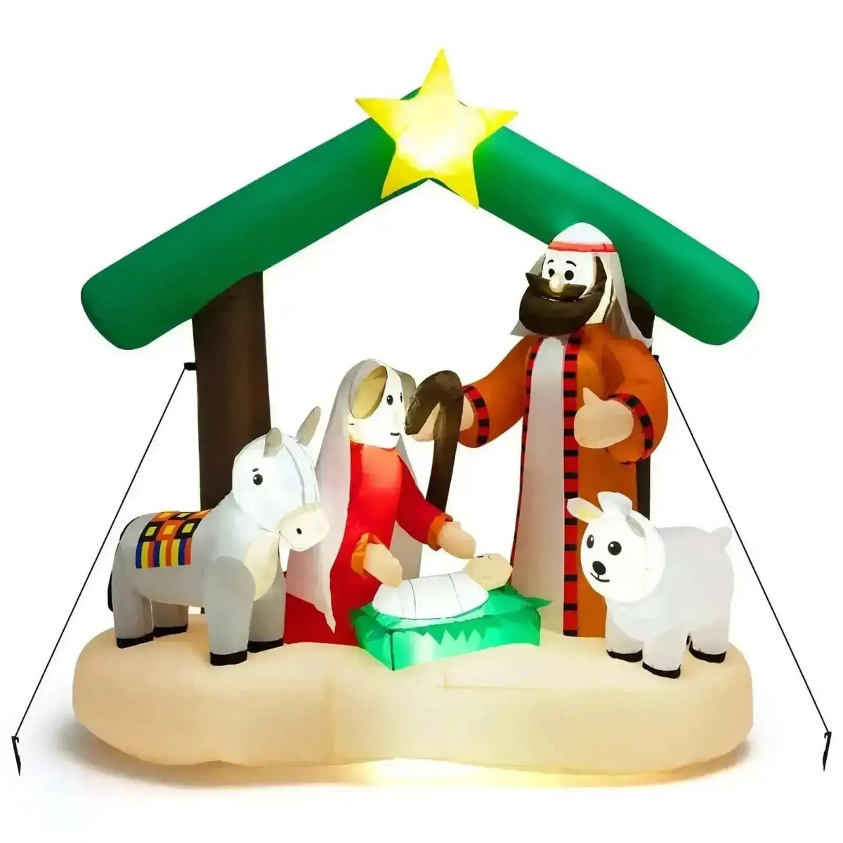 6.7 Feet Christmas Inflatable Nativity Scene with LED Lights Cartsfy Inc.