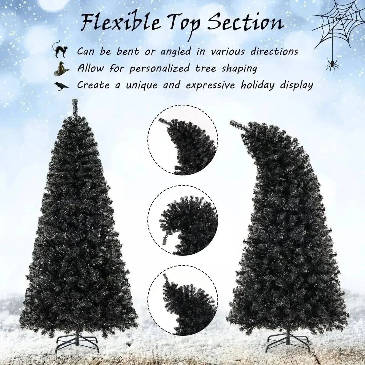 6/7 FT Artificial Christmas Tree with Bendable Top Section and Warm Light Cartsfy Inc.