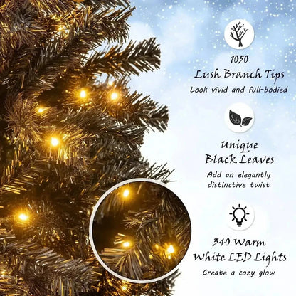 6/7 FT Artificial Christmas Tree with Bendable Top Section and Warm Light Cartsfy Inc.