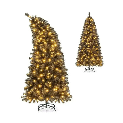 6/7 FT Artificial Christmas Tree with Bendable Top Section and Warm Light Cartsfy Inc.