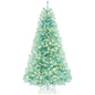 6/7 FT Blue Artificial Christmas Tree with 280/380 Warm White LED Lights and Foldable Metal Stand