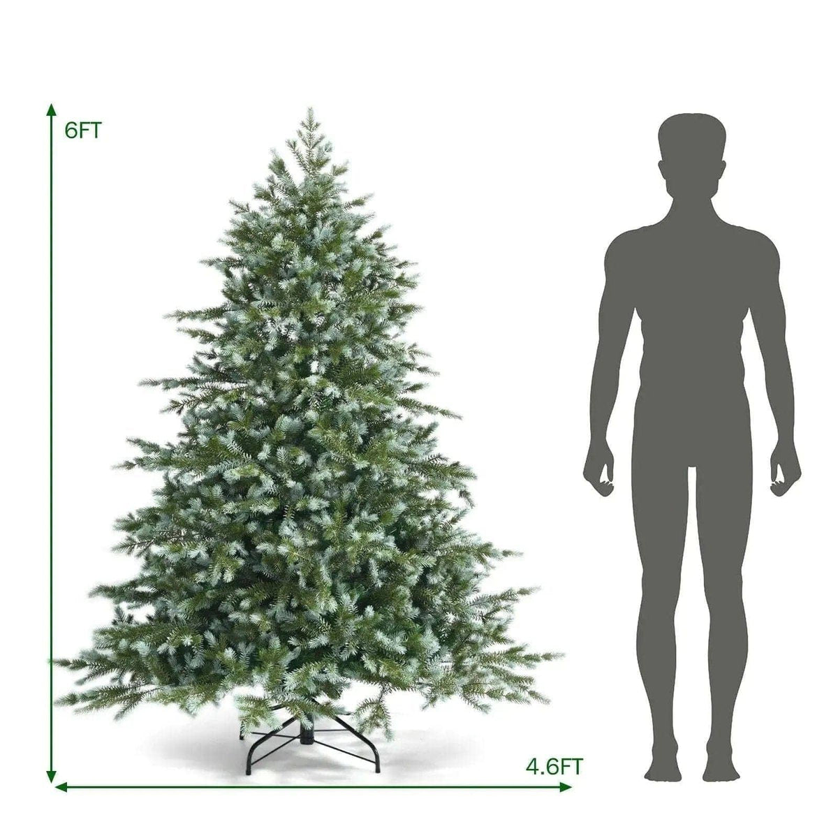 6 Feet Artificial Christmas Spruce Hinged Tree Cartsfy Inc.