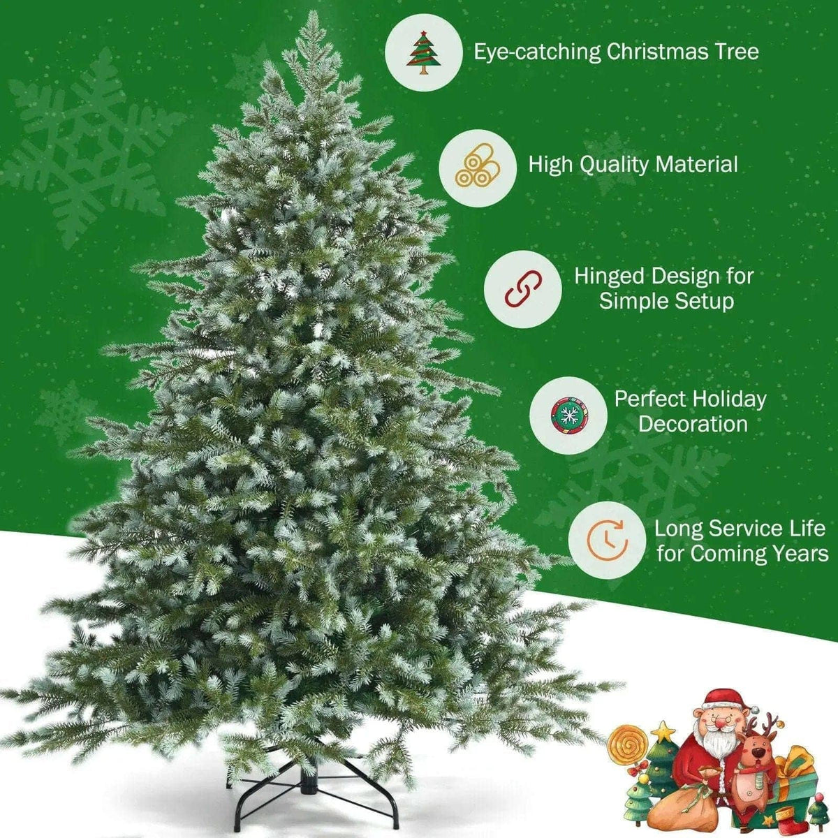 6 Feet Artificial Christmas Spruce Hinged Tree Cartsfy Inc.