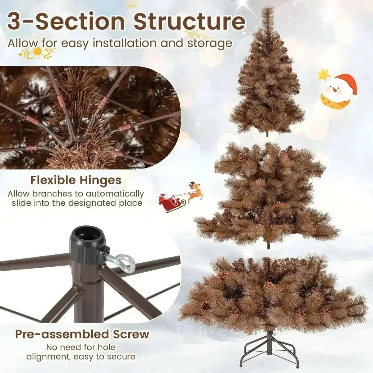 6 Feet Artificial Christmas Tree with 493 Branch Tips for Home Office Carnival Cartsfy Inc.