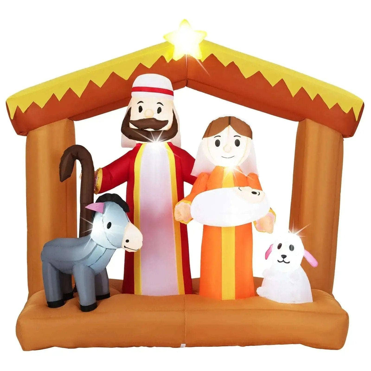 6 Feet Christmas Inflatables Nativity Scene Outdoor Decoration with Built-in LED Lights Cartsfy Inc.