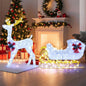 6 Feet Christmas Lighted Reindeer and Santa's Sleigh Decoration with 4 Stakes Cartsfy Inc.
