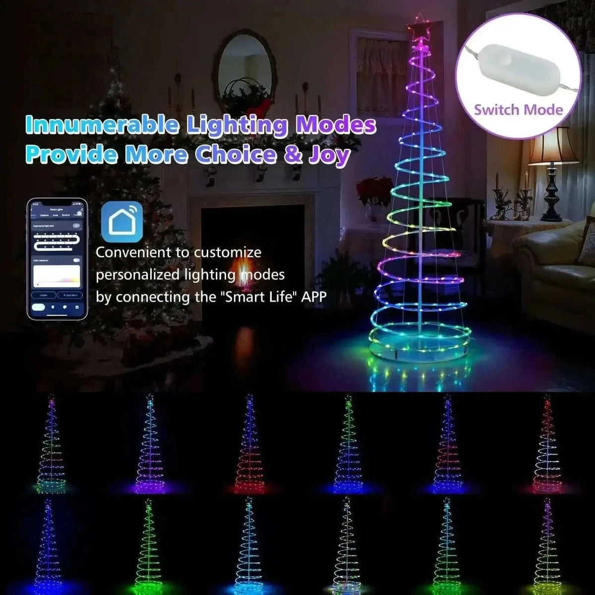 6 Feet Light Up Spiral Christmas Tree with Tree Top Star-White Cartsfy Inc.