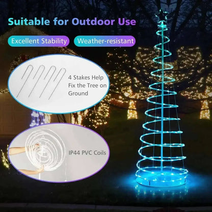 6 Feet Light Up Spiral Christmas Tree with Tree Top Star-White Cartsfy Inc.