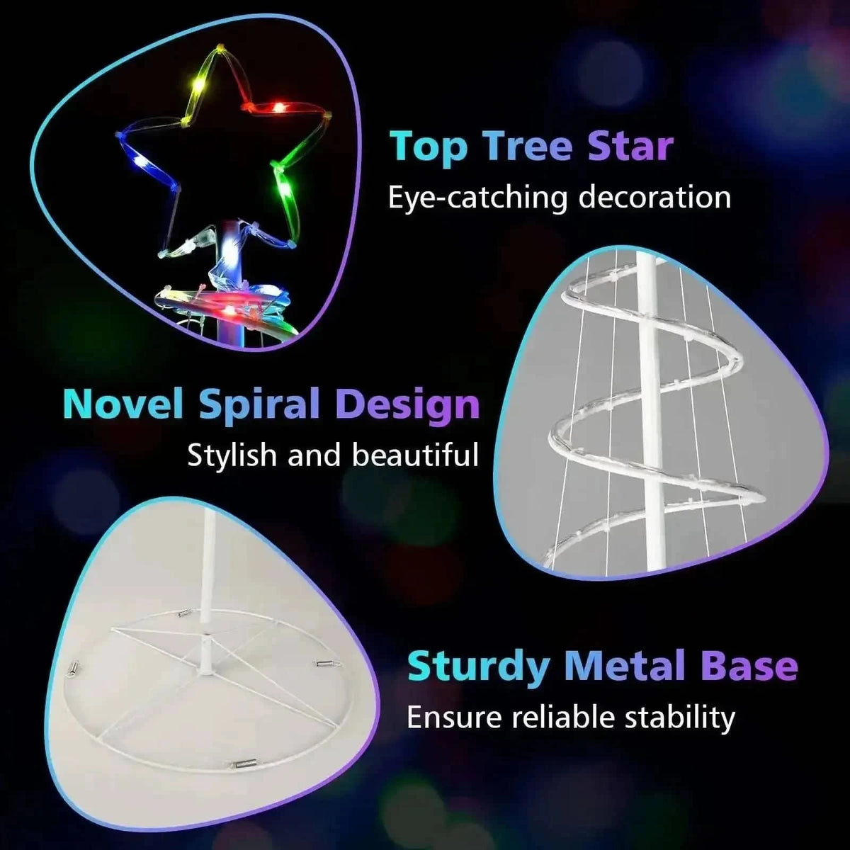 6 Feet Light Up Spiral Christmas Tree with Tree Top Star-White Cartsfy Inc.