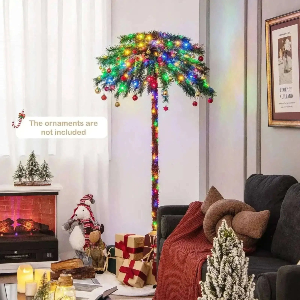 6 Feet Pre-Lit Artificial Tropical Christmas Palm Tree with 210 Multi-Color Lights Cartsfy Inc.