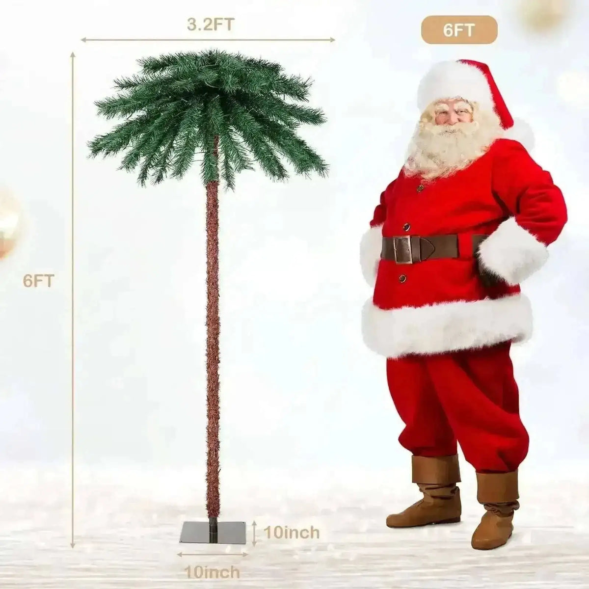 6 Feet Pre-Lit Artificial Tropical Christmas Palm Tree with 210 Multi-Color Lights Cartsfy Inc.