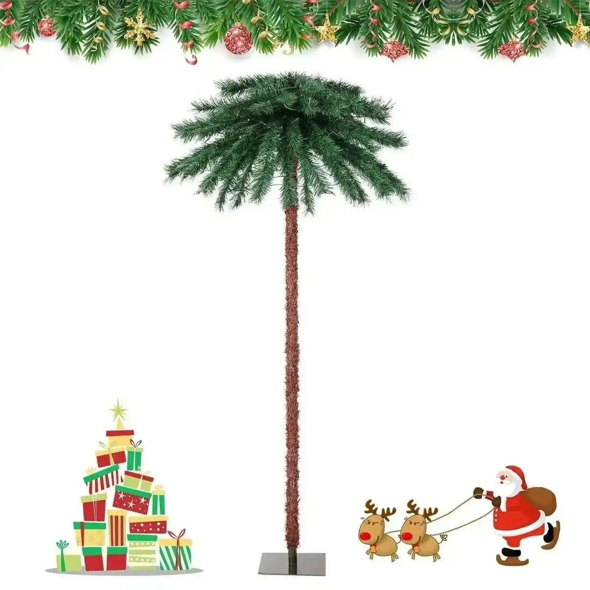 6 Feet Pre-Lit Artificial Tropical Christmas Palm Tree with 210 Multi-Color Lights Cartsfy Inc.