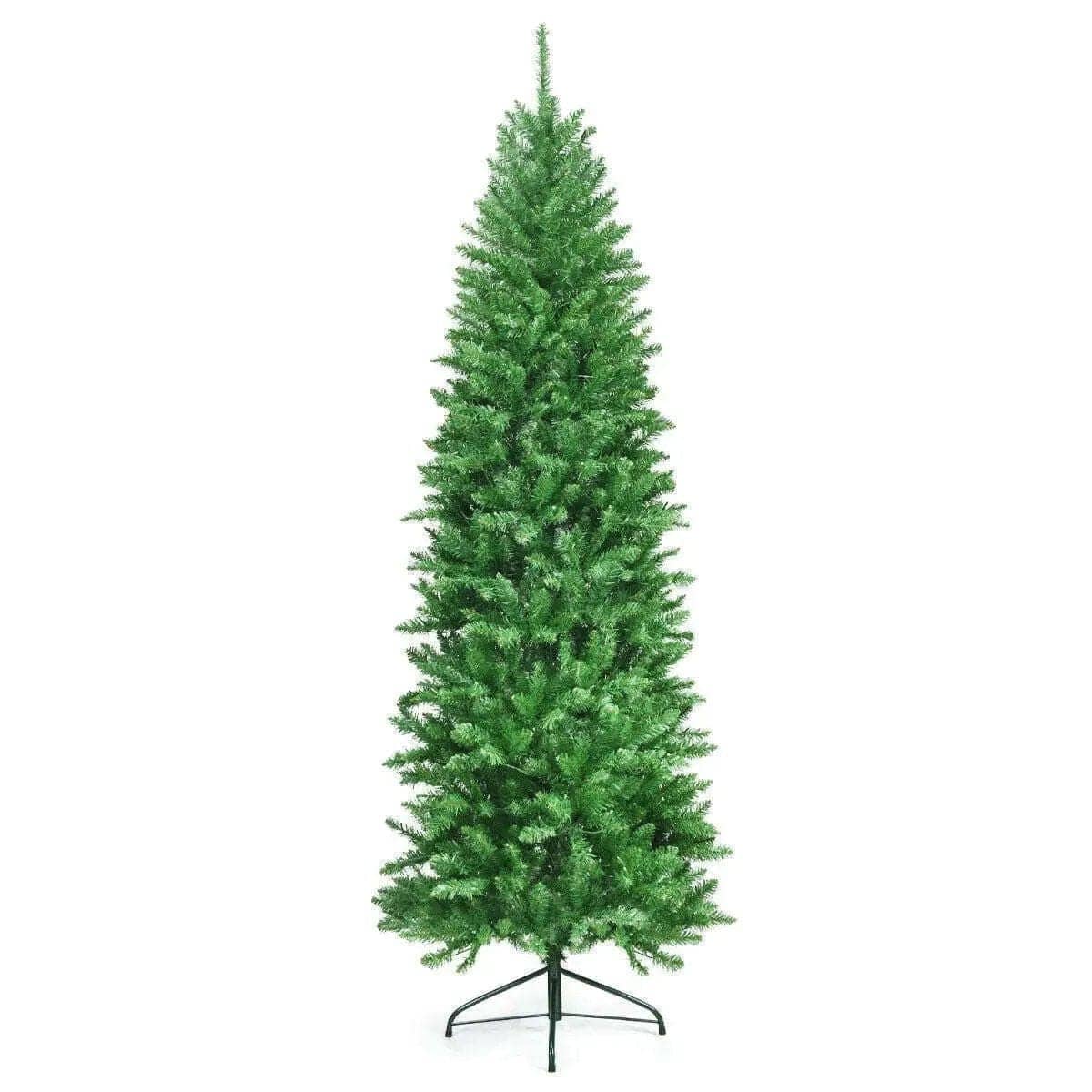 6 Feet PVC Hinged Pre-lit Artificial Fir Pencil Christmas Tree with 150 Lights Cartsfy Inc.