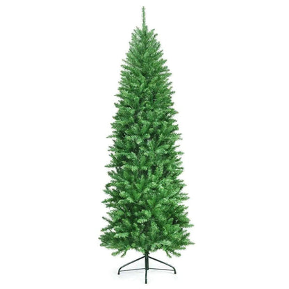 6 Feet PVC Hinged Pre-lit Artificial Fir Pencil Christmas Tree with 150 Lights Cartsfy Inc.