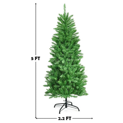 6 Feet PVC Hinged Pre-lit Artificial Fir Pencil Christmas Tree with 150 Lights Cartsfy Inc.