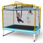 6 Feet Rectangle Trampoline with Swing Horizontal Bar and Safety Net-Yellow Cartsfy Inc.