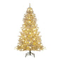 6 Feet Snow-flocked Artificial Christmas Tree Pre-lit Hinged with 81 Sphere Lights and Remote Cartsfy Inc.