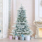 6 Feet Snow Flocked Artificial Christmas Tree with LED Lights