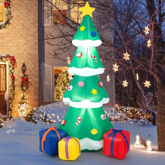 6 Feet Tall Blow up Christmas Tree with 3 Gift Boxes