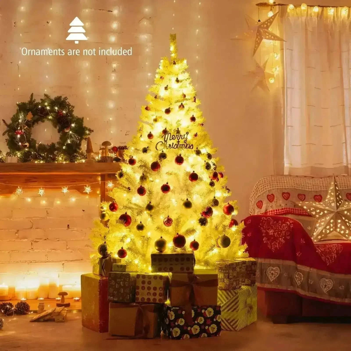 6 Ft Pre-Lit Artificial Christmas Tree with 11 Light Modes Cartsfy Inc.