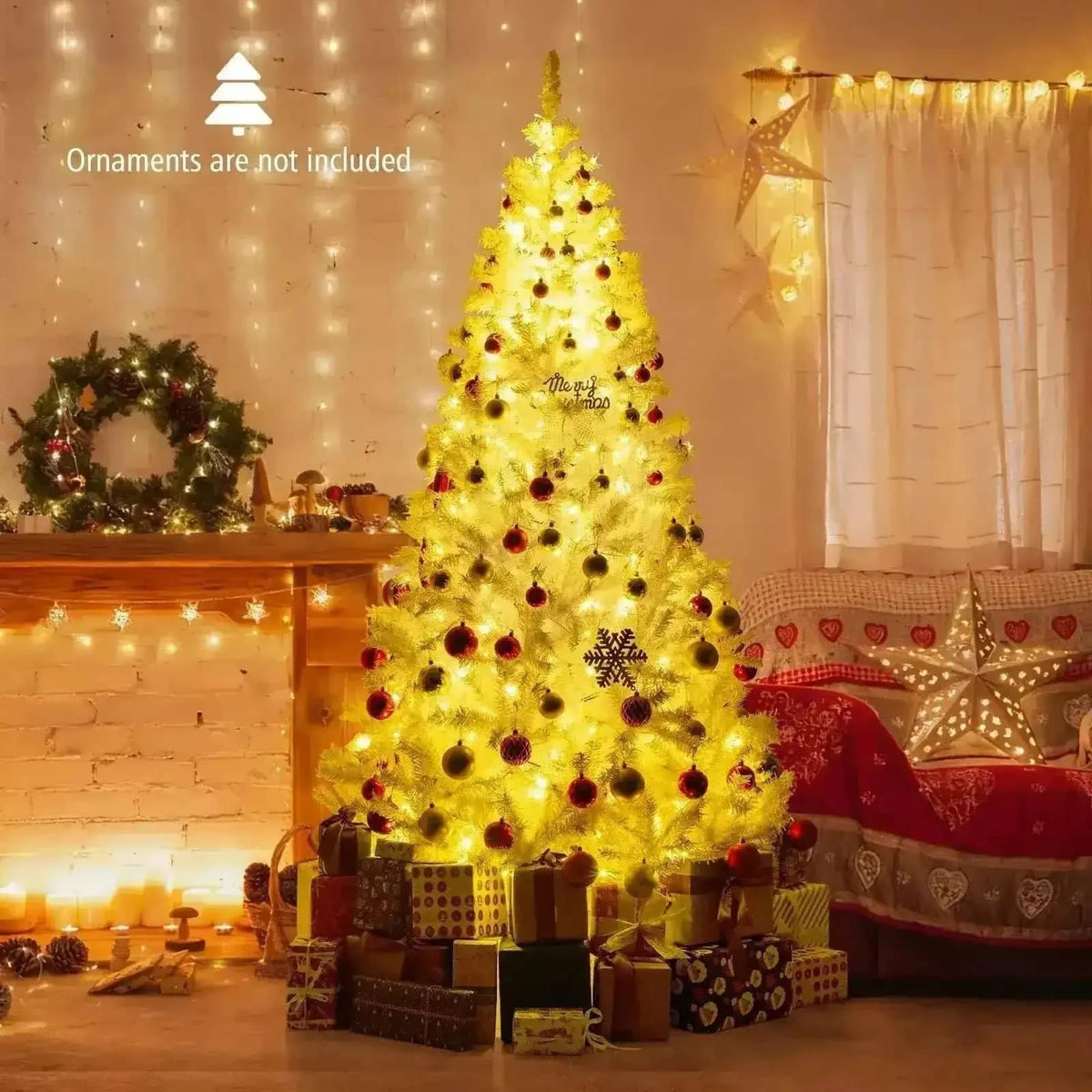6 Ft Pre-Lit Artificial Christmas Tree with 11 Light Modes Cartsfy Inc.