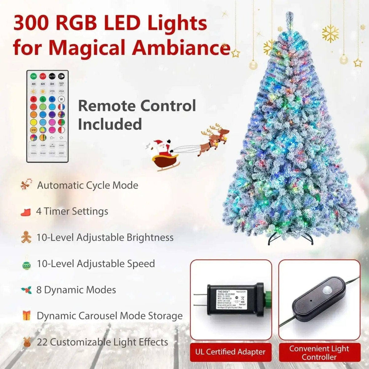 6 FT Smart Pencil Christmas Tree with RGB Lights & Music Sync Cartsfy Inc.