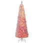 6 FTSnow-flocked Artificial Pink Christmas Tree Pre-lit Hinged Xmas Tree for Holiday Decoration Cartsfy Inc.