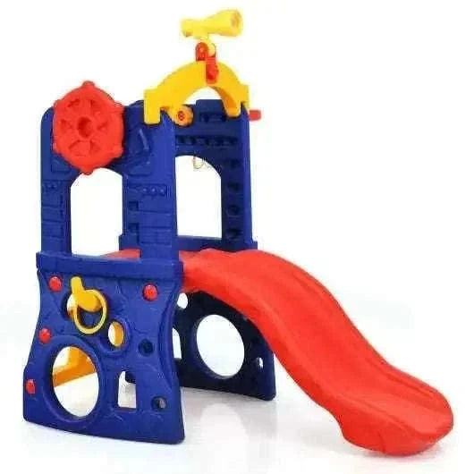 6-in-1 Freestanding Kids Slide with Basketball Hoop and Ring Toss Cartsfy Inc.