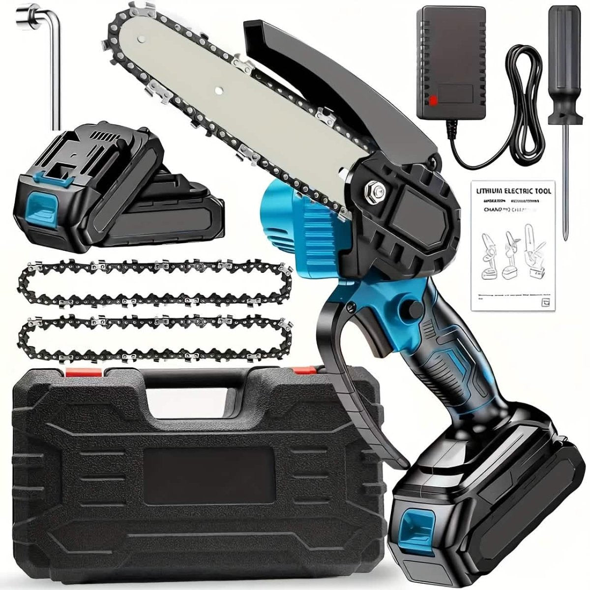 6 - inch Cordless Mini Chainsaw – Handheld Electric, Lightweight, Battery - Powered - Cartsfy Inc.