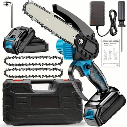 6 - inch Cordless Mini Chainsaw – Handheld Electric, Lightweight, Battery - Powered - Cartsfy Inc.