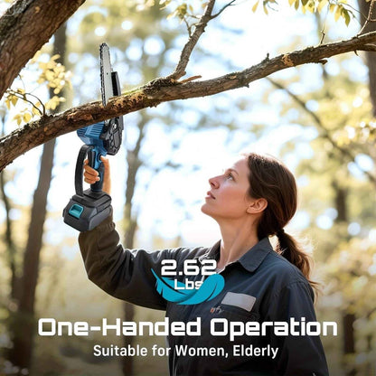 6 - inch Cordless Mini Chainsaw – Handheld Electric, Lightweight, Battery - Powered - Cartsfy Inc.