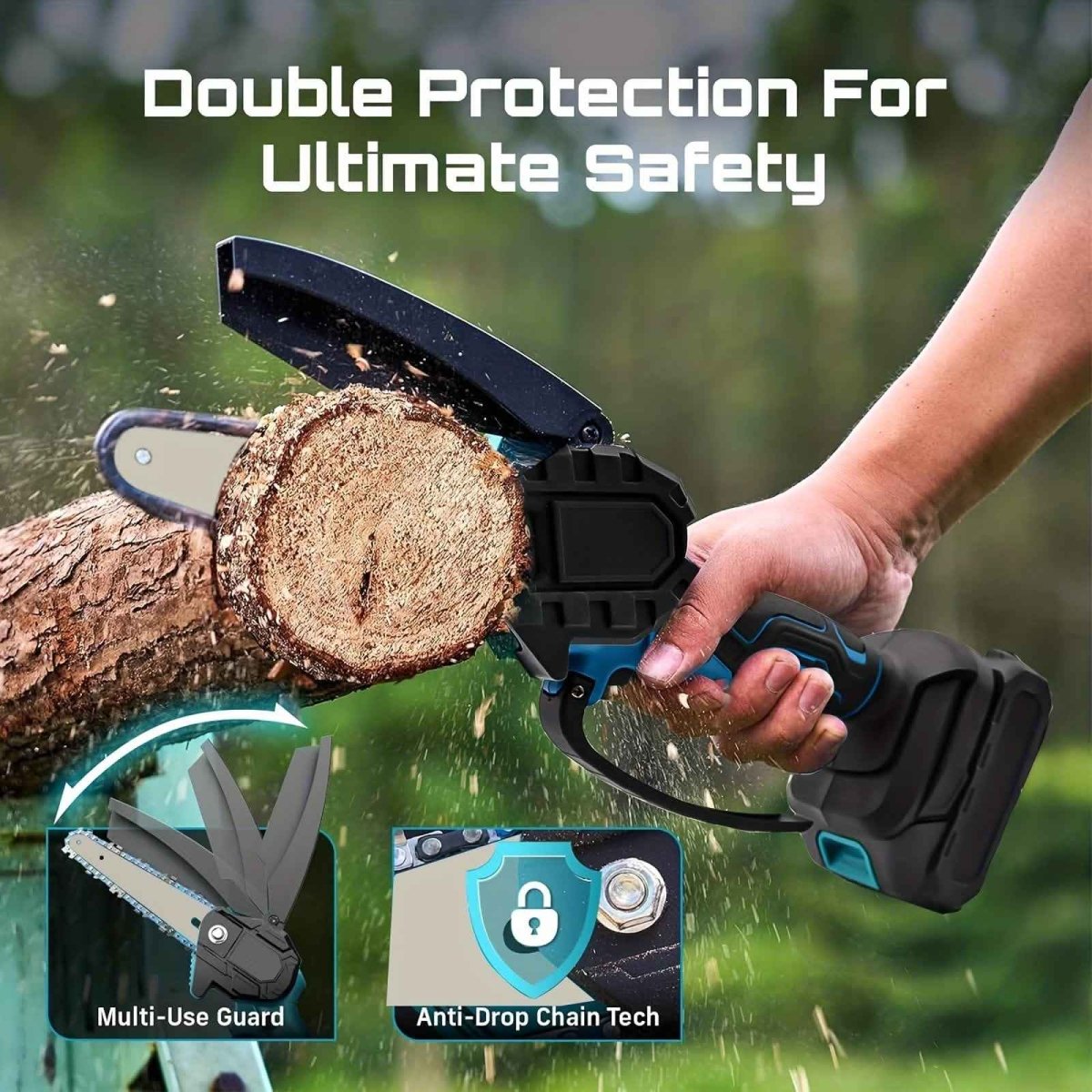 6 - inch Cordless Mini Chainsaw – Handheld Electric, Lightweight, Battery - Powered - Cartsfy Inc.