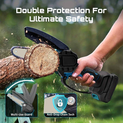 6 - inch Cordless Mini Chainsaw – Handheld Electric, Lightweight, Battery - Powered - Cartsfy Inc.